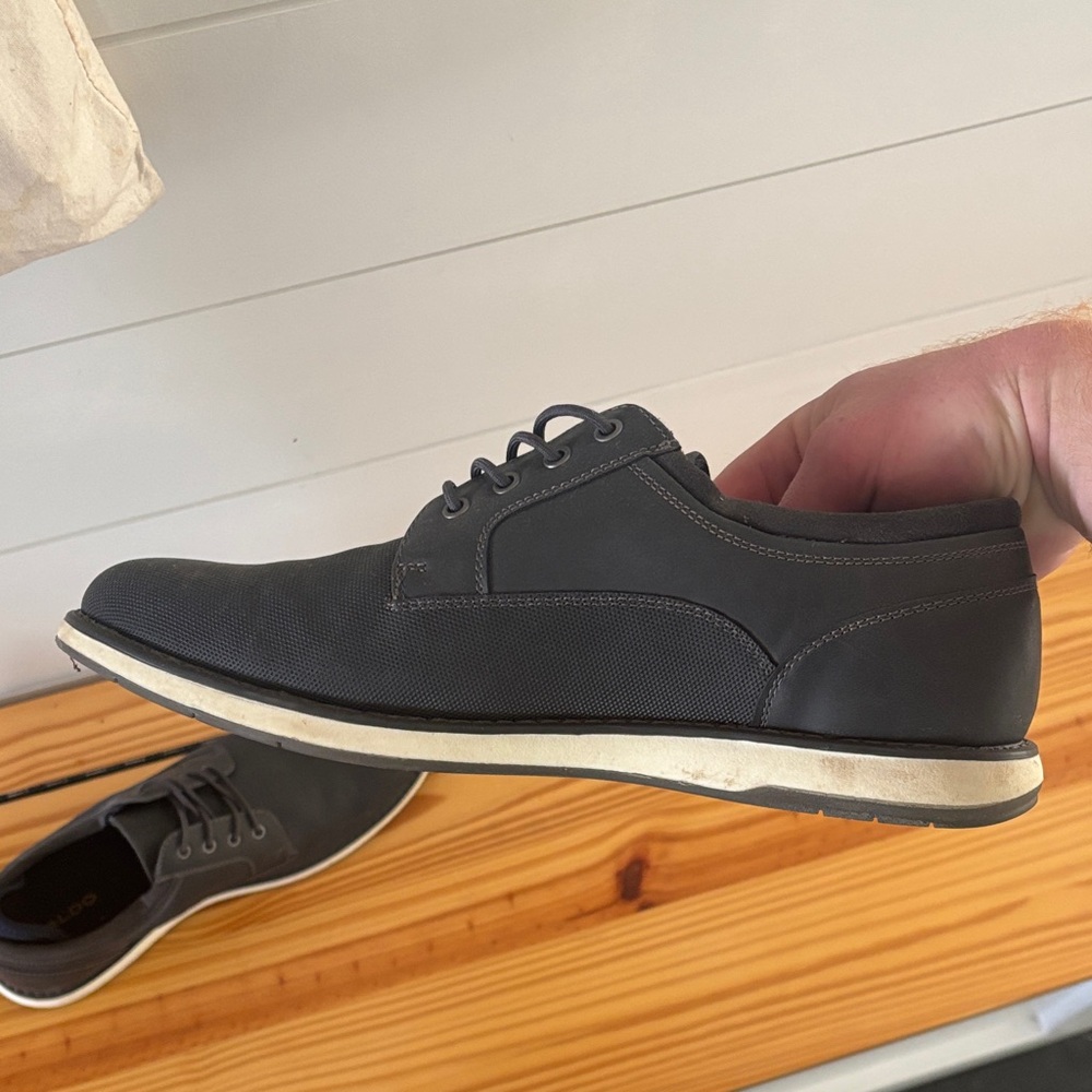 Aldo Men's Black and White Oxfords - Picture 3 of 4